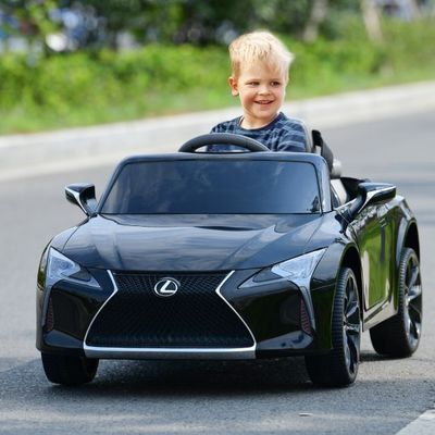 Lexus LC500 Kinder Elektroauto mit 2,4G Fernsteuerung & LED Leuchten & Musik Kinderfahrzeug schwarz