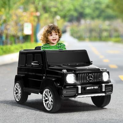 Mercedes Benz G-Klasse Elektroauto mit Musik & Scheinwerfer für Kinder ab 3 Jahre alt schwarz