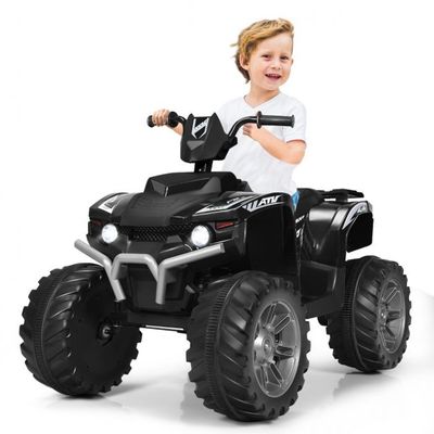 12V Elektro Kinderquad mit Scheinwerfer Mini Elektroquad schwarz