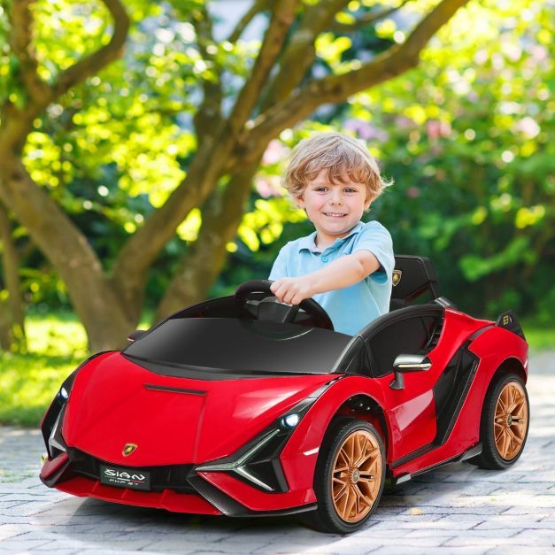 2V Lamborghini Kinder Elektroauto mit 2,4G-Fernbedienung Kinderauto 3-5km/h mit MP3 rot