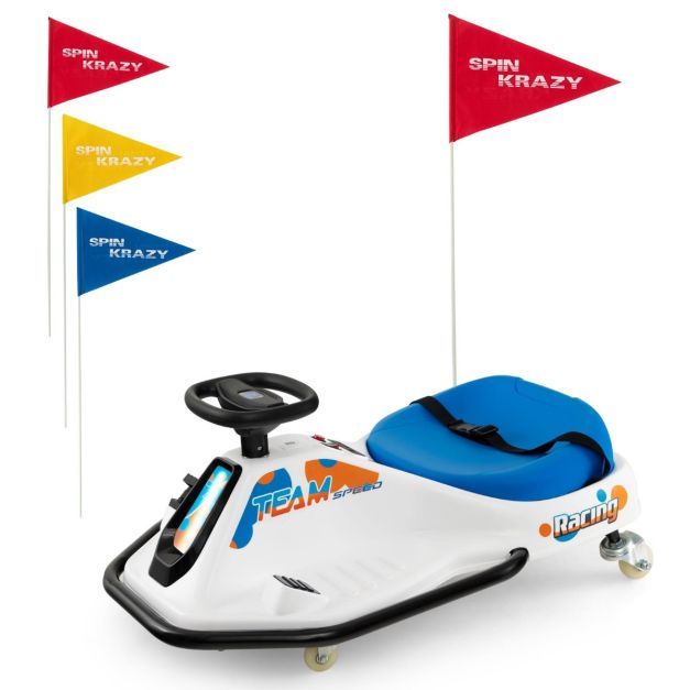 Elektrisches Gokart für Kinder 24-V-Driftauto für Kinder mit 360°-Drehung Rennauto Blau