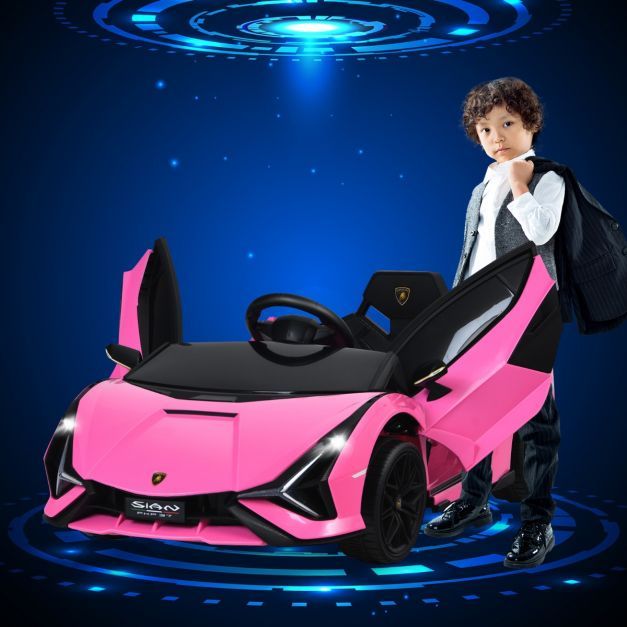 Kinderauto Lamborghini 12V Elektrofahrzeug Kinderfahrzeug 108 x 64 x 41 cm rosa