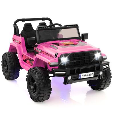 24V 2 Sitzer Kinder Elektroauto mit Fernbedienung &amp; Musik &amp; Hupe &amp; LED-Leuchten Kinderauto rosa