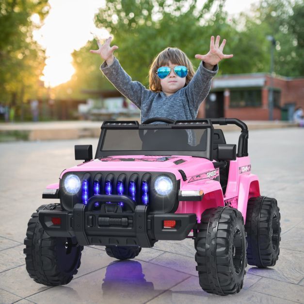 Kindertruck Gelöndewagen Elektrofahrzeug mit 2 Sitzen Rosa