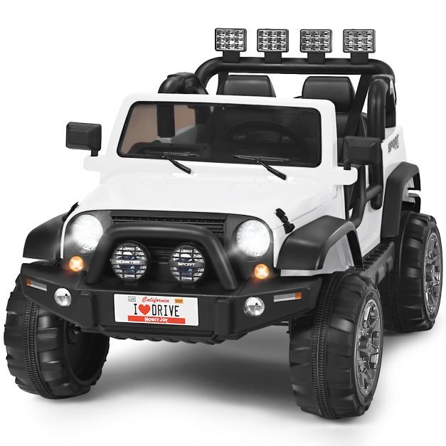 2 Sitzer Kinderauto SUV Geländewagen mit Fernbedienung 3 Gang Elektroauto Weiss
