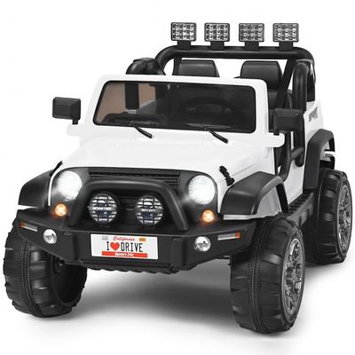 2 Sitzer Kinderauto SUV Geländewagen mit Fernbedienung 3 Gang Elektroauto Weiss