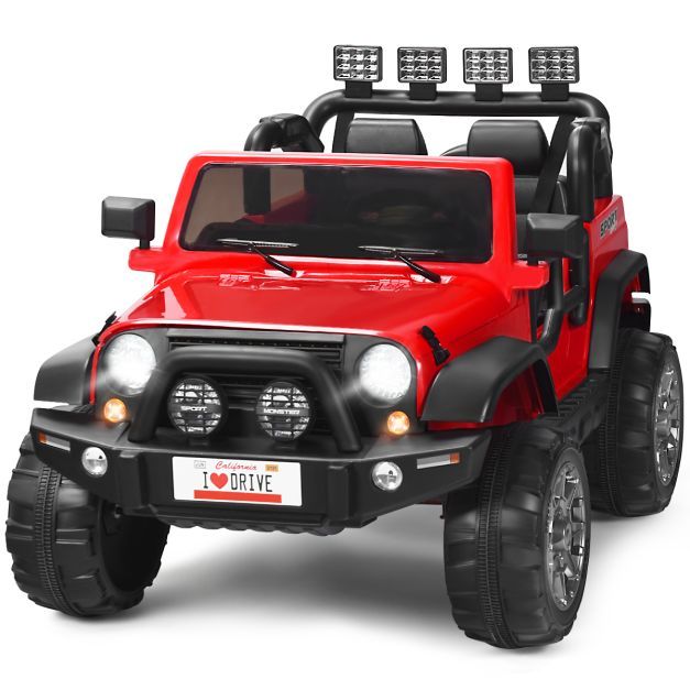 2 Sitzer Kinderauto SUV Geländewagen mit Fernbedienung 3 Gang Elektroauto rot