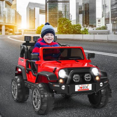 2 Sitzer Kinderauto SUV Geländewagen mit Fernbedienung 3 Gang Elektroauto rot