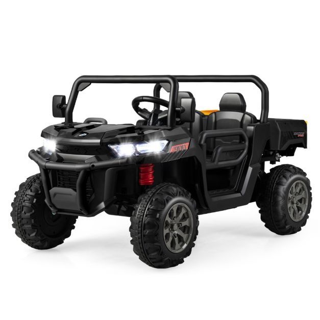 2 Sitzer Elektroauto Jeep mit Automatischer Ladefläche Schwarz