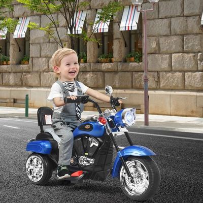 6V Elektro Motorrad Trike Chopper mit verstellbaren Scheinwerfer Blau + Schwarz