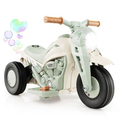 Kinder Motorrad mit Seifenblasenmaschine &amp; Musik &amp; LED Scheinwerfer Beige