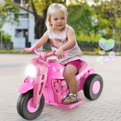 Kinder Motorrad mit Seifenblasenmaschine &amp; Musik &amp; LED Scheinwerfer rosa