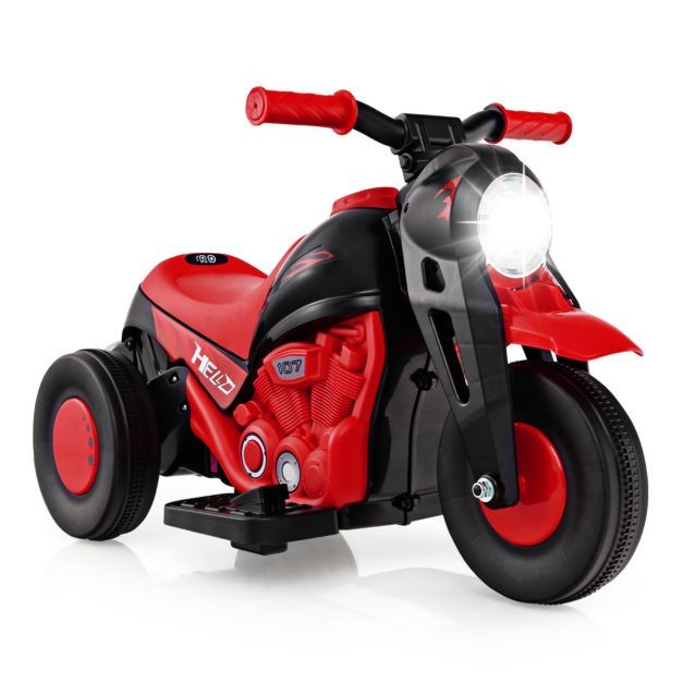 Kinder Motorrad mit Seifenblasenmaschine &amp; Musik &amp; LED Scheinwerfer rot