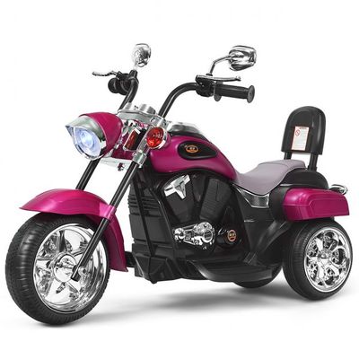 6V Elektro Motorrad Trike Chopper mit verstellbaren Scheinwerfer rosarot