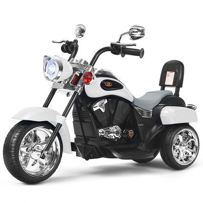 6V Elektro Motorrad Trike Chopper mit verstellbaren Scheinwerfer weiss