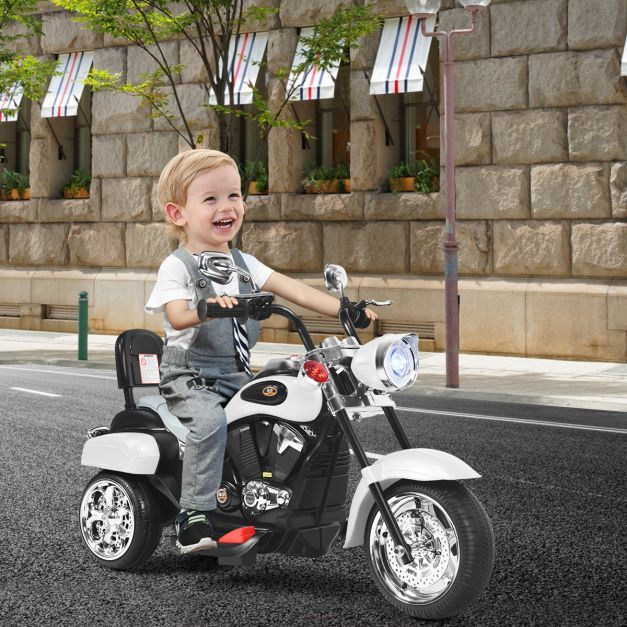 6V Elektro Motorrad Trike Chopper mit verstellbaren Scheinwerfer weiss