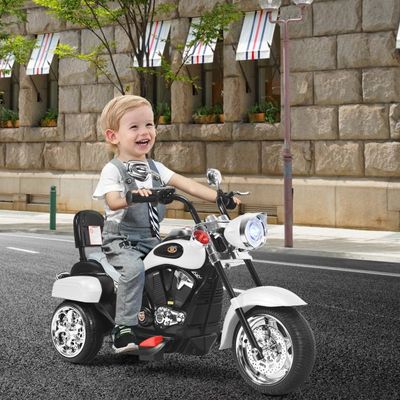 6V Elektro Motorrad Trike Chopper mit verstellbaren Scheinwerfer weiss