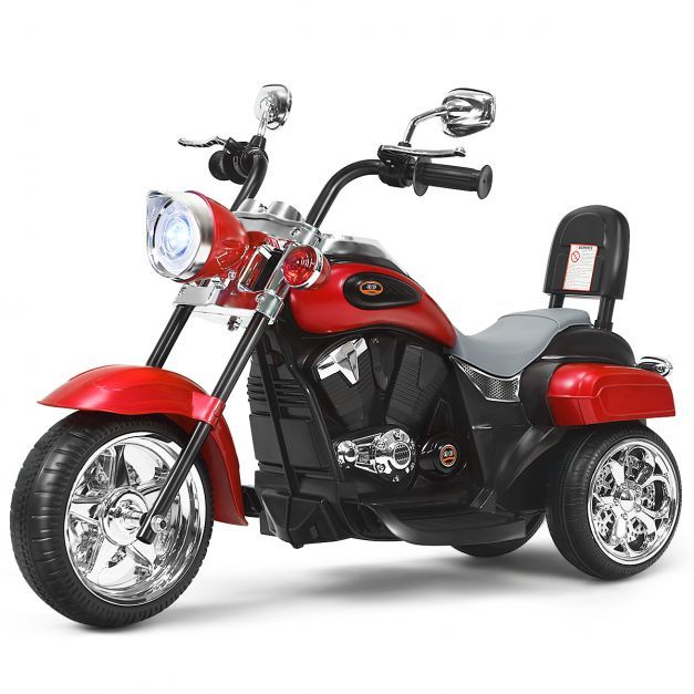 6V Elektro Motorrad Trike Chopper mit verstellbaren Scheinwerfer rot