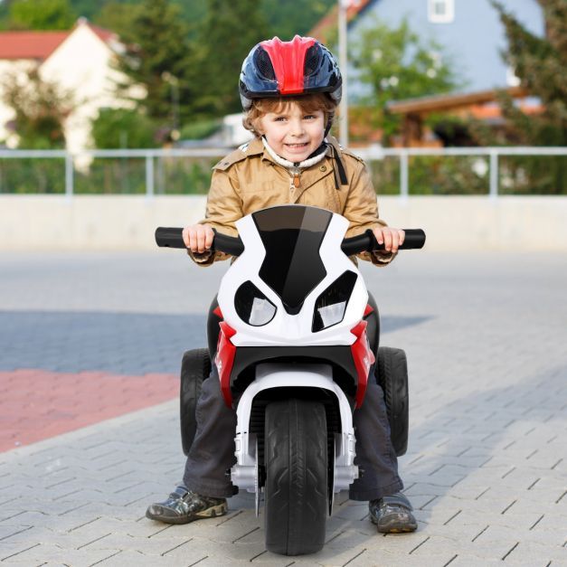 Kindermotorrad BMW 6 V Elektro-Motorrad mit Stützrädern mit Musik Rot