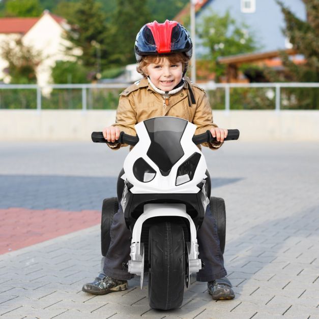 Kindermotorrad BMW 6 V Elektro-Motorrad mit Stützrädern mit Musik schwarz
