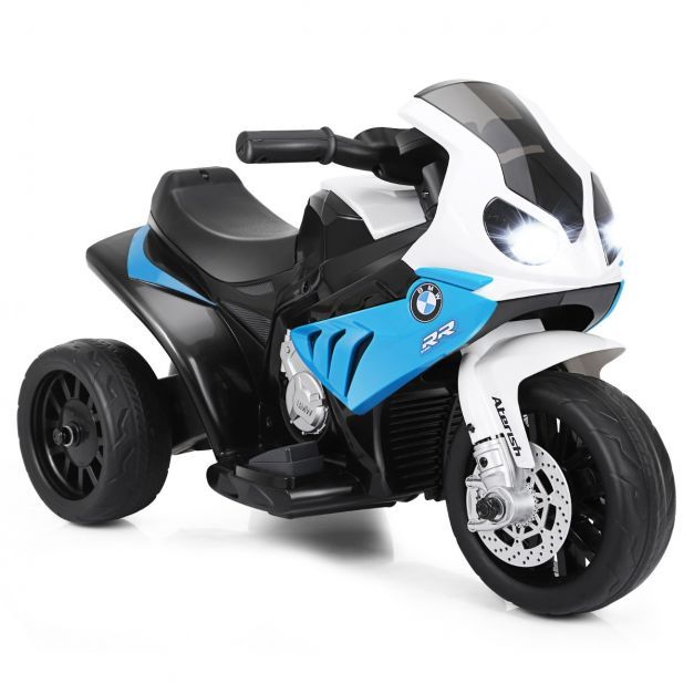 Kindermotorrad BMW 6 V Elektro-Motorrad mit Stützrädern mit Musik blau
