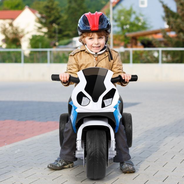 Kindermotorrad BMW 6 V Elektro-Motorrad mit Stützrädern mit Musik blau
