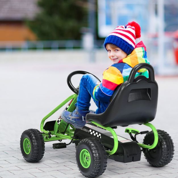 Gokart mit Handbremse bis 30kg für Kinder von 3-6 grün