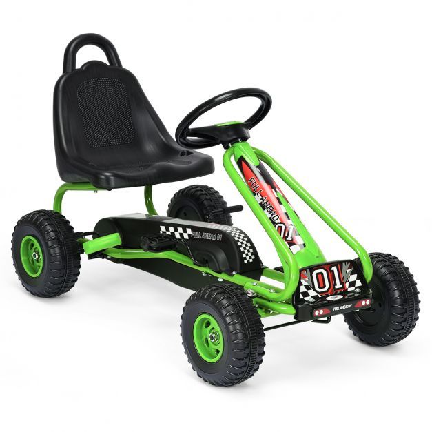 Gokart mit Handbremse bis 30kg für Kinder von 3-6 grün