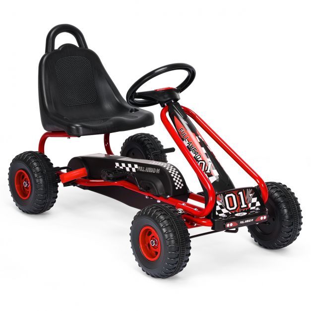 Gokart mit Handbremse bis 30kg für Kinder von 3-6 rot
