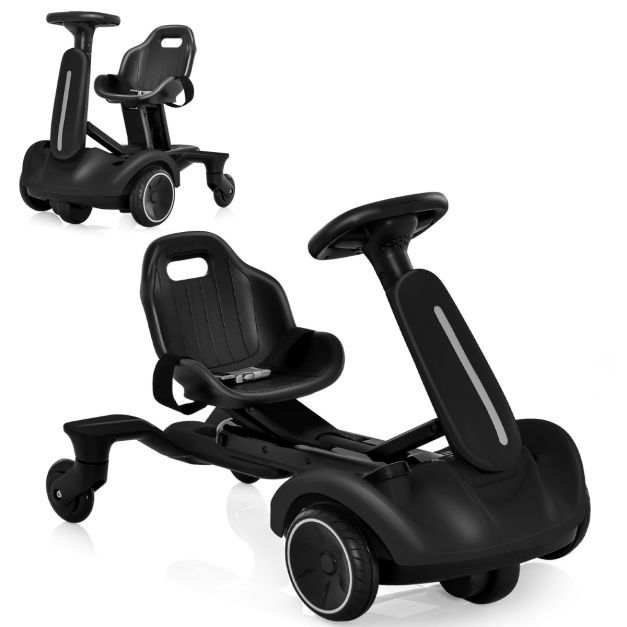 6V Gokart Elektro Driftauto für Kinder Elektro-Gokart mit 2-fach verstellbarem Sitz schwarz