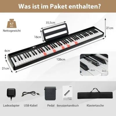 Elektronisches Keyboard 88 Tastatur Elektroklavier Digitales Piano Set