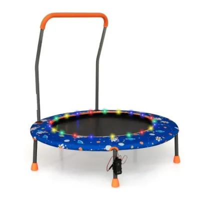 Ø140cm Gartentrampolin mit Sicherheitsnetz Kinder-Trampolin bis 135KG Belastbar blau