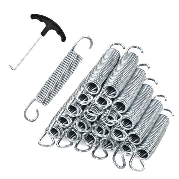 20er Pack Ersatz-Trampolinfedern 14 cm schwere verzinkte Stahlfedern mit T-Haken-Zugwerkzeug