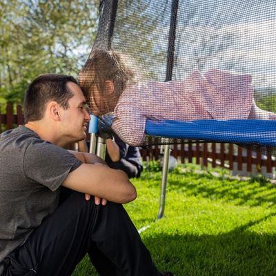 Trampolin Sicherheitsnetz Ersatznetz aussenliegend mit Reissverschluss und Schnallen Ø 305 cm