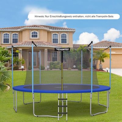 Ø305 cm Trampolin Sicherheitsnetz innenliegend für Gartentrampoline Schwarz