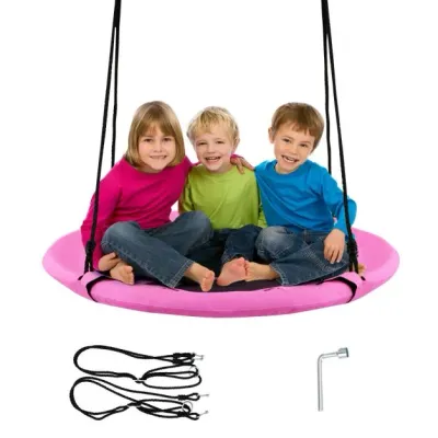 100 cm Nestschaukel Gartenschaukel Outdoor Kinderschaukel bis 150 kg pink