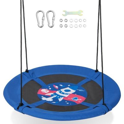 Nestschaukel Kinderschaukel Baumschaukel Hängeschaukel Ø 100 cm Blau-Rakete