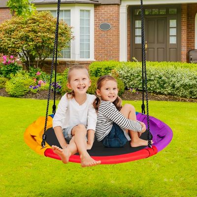 Ø100 cm Schaukel mit 100 - 180 cm verstellbarem Seil Nestschaukel -Baumschaukel Bunt