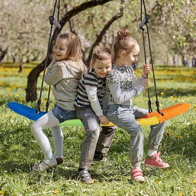 Nestschaukel Kinder Baumschaukel mit 100-160cm verstellbarem Seil Bunt 123 x 45cm