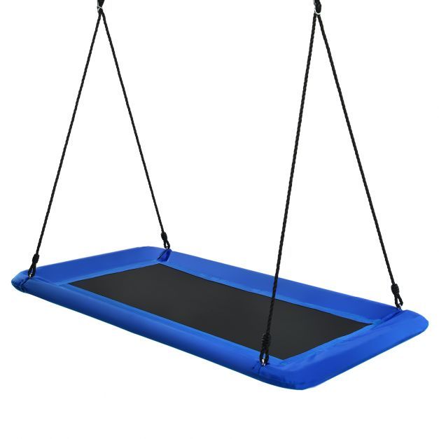Nestschaukel für Kinder Indoor &amp; Outdoor-Baumschaukel mit verstellbaren Seilen Blau