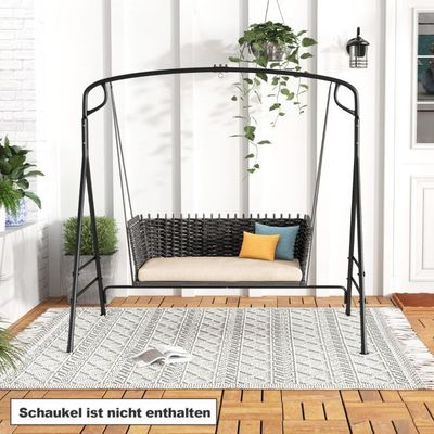 Schaukelgestell aus Metall für Hängebank/Nestschaukel, Schaukelgerüst Schwarz
