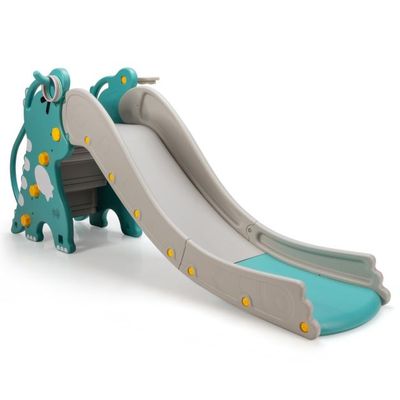 4-in-1-Dinosaurierrutsche Spielset zum Klettern &amp; Rutschen mit Basketballkorb 188 x 65 x 80 cm