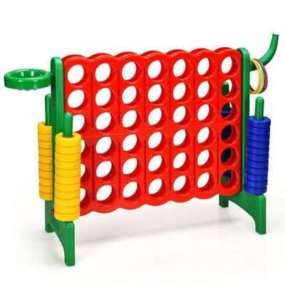 Grosses XL 4 Gewinnt Spielset mit Basketballkorb und Wurfspiel grün