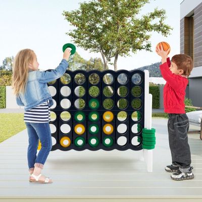 Grosses XL 4 Gewinnt Spielset mit Basketballkorb und Wurfspiel weiss