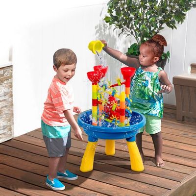 Sandkastentisch 2-in-1 Strandspielzeug Set mit Sandschaufel 46 x 46 x 66 cm