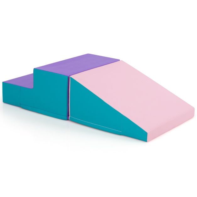 2 TLG. Kinder Schaumstoff Bausteine zum Toben &amp; Klettern Softbausteine Riesenbausteine blau