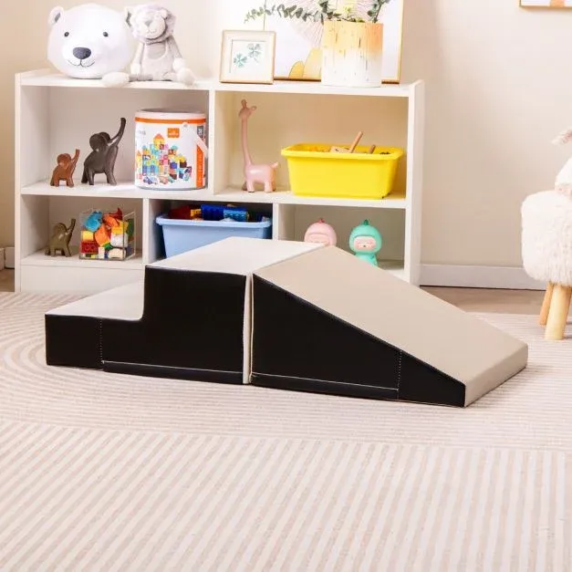 2 TLG. Kinder Schaumstoff Bausteine zum Toben &amp; Klettern Softbausteine Riesenbausteine schwarz