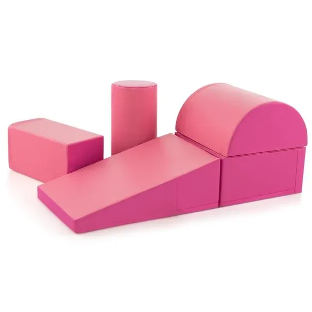 5 TLG. Schaumstoffbausteine Riesenbausteine zum Toben &amp; Klettern Grossbausteine Softbausteine rosa