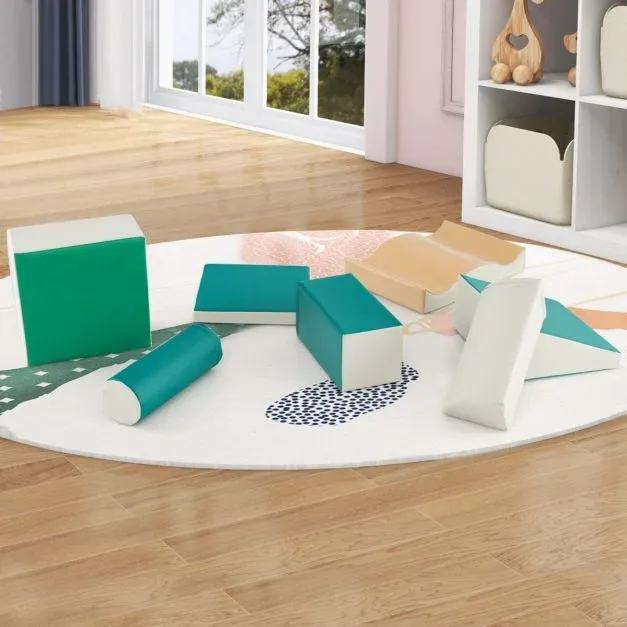 7 TLG. Schaumstoffbausteine zum Toben &amp; Klettern Riesenbausteine aus Schaumstoff Softbausteine