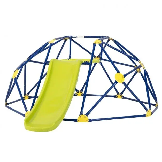 Kletterkuppel &amp; Rutsche Klettergerüst in Kuppelform 241,5 x 183 x 91,5 cm